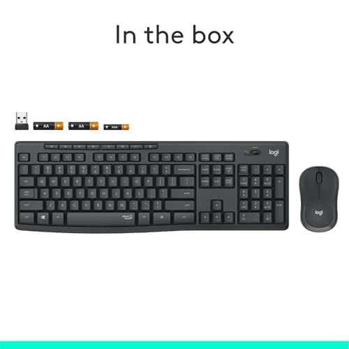 Logitech MK295 Silent Wireless/Wired Standard Keyboard with Optical Mouse image