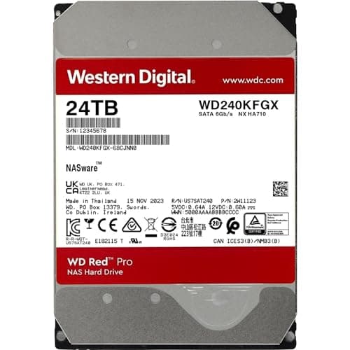 Western Digital Red Pro 24 TB 3.5" HDD 7200RPM SATA 6.0 Gb/s image