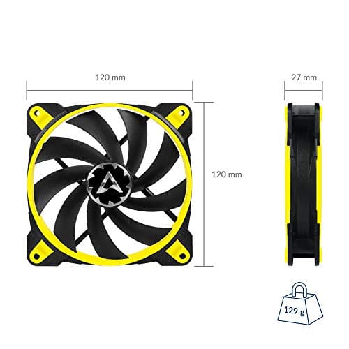 ARCTIC BioniX F120 PWM 69 CFM 120mm Black / Yellow 1-Pack image