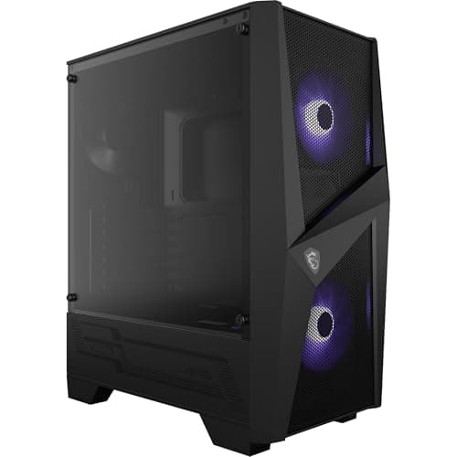 MSI MAG FORGE 100M ATX Mid Tower Black with Tempered Glass Side Panel and USB 3.2 Gen 1 Type-A Front Panel main image