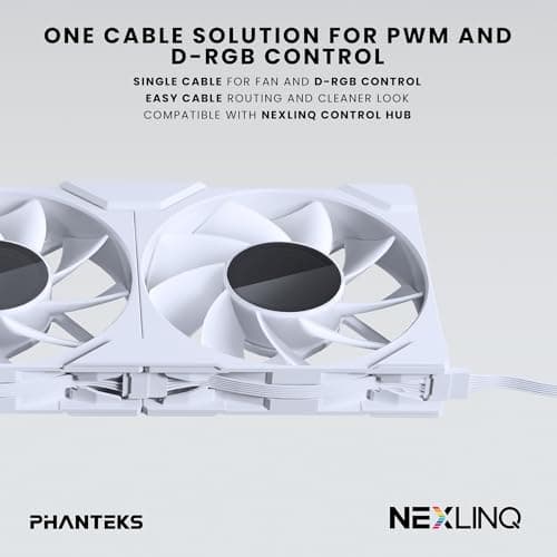 Phanteks M25G2-120 120mm White Addressable RGB PWM Reverse 73.69 CFM 3-Pack image