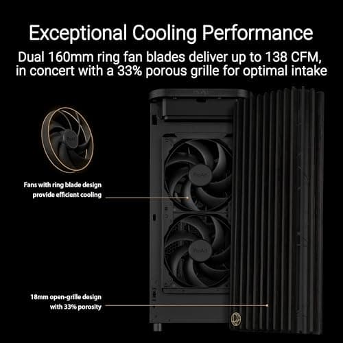 Asus ProArt PA401 Wood Edition ATX Mid Tower Black with Tempered Glass Side Panel image