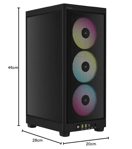Corsair 2000D RGB AIRFLOW Mini-ITX Tower Black Mesh Side Panel, USB 3.2 Gen 2 Type-C, USB 3.2 Gen 1 Type-A image