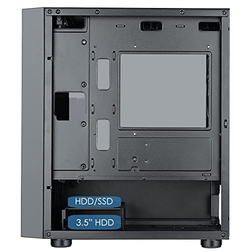 CiT Slammer Micro ATX Mid Tower Black with Tempered Glass Side Panel and USB 3.2 Gen 1 Type-A, USB 2.0 Type-A image