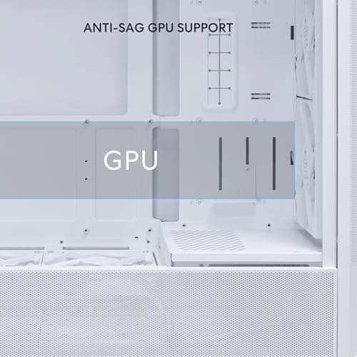 Lian Li Lancool 207 ATX Mid Tower White with Tempered Glass Side Panel and USB 3.2 Gen 2 Type-C, USB 3.2 Gen 1 Type-A image