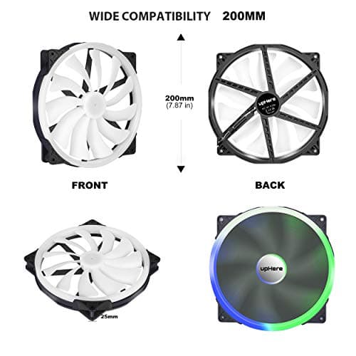 upHere P20 Series P200RD-Hydraulic Bearing 200mm Silent Red LED Computer Case Fan,P200RD image