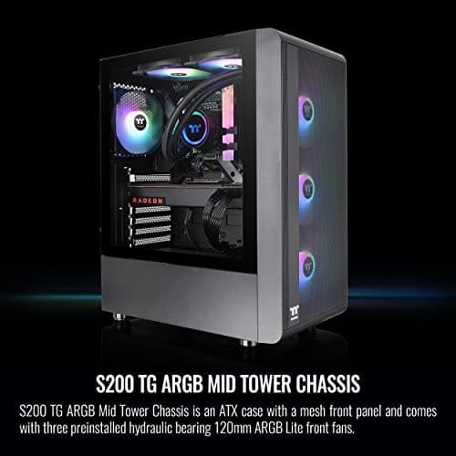 Thermaltake S200 TG ARGB ATX Mid Tower Black Tempered Glass image