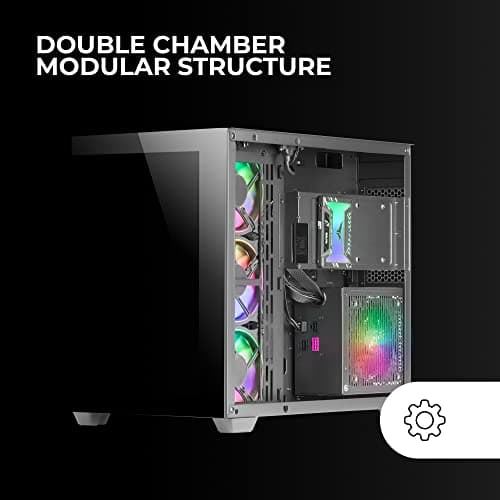 Mars Gaming MCV4 ATX Mid Tower White Tempered Glass Side Panel USB 3.2 Gen 1 Type-A USB 2.0 Type-A image