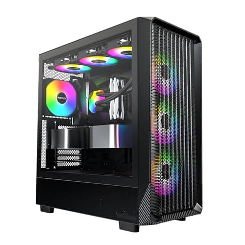 Montech X5 ATX Mid Tower Black with Tempered Glass Side Panel and USB 3.2 Gen 2x2 Type-C, USB 3.2 Gen 1 Type-A, USB 2.0 Type-A image