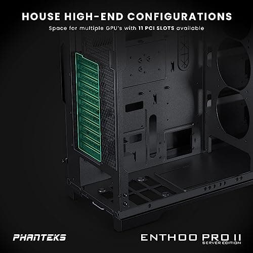 Phanteks Enthoo Pro 2 Server Edition ATX Full Tower Black with Tempered Glass Side Panel and USB 3.2 Gen 2 Type-C, USB 3.2 Gen 1 Type-A image
