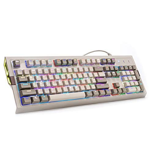 Ajazz AK510 Retro Mechanical Gaming Keyboard - PBT SP Spherical Keycaps - Classic Grey-White Matching - RGB Backlight - Brown Switches image