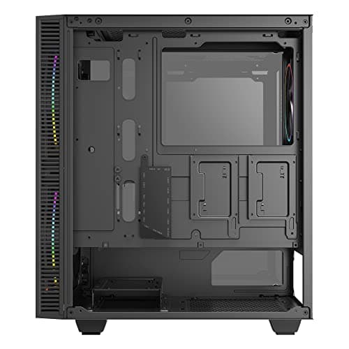 Gamemax Black Hole Black USB3.0 Tempered Glass ATX Mid Tower Gaming Computer Case w/2 x 200mm ARGB Ring Fan x Front and 1 x 120mm ARGB Ring Fan x Rear (Pre-Installed) image