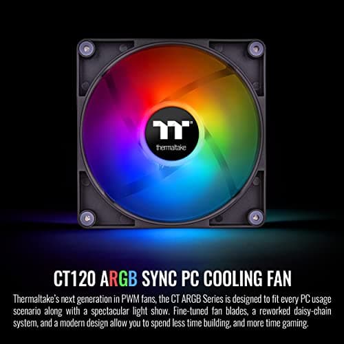Thermaltake CT120 120mm Black ARGB Sync PWM 57.05 CFM 2-Pack image