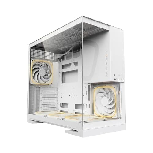 Geometric Future Model 5 ATX Mid Tower White with Tempered Glass Side Panel and USB 3.2 Gen 2x2 Type-C, USB 3.2 Gen 1 Type-A Front Panel image