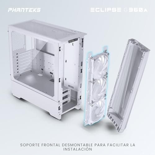 Phanteks Eclipse G360A ATX Mid Tower White Tempered Glass Side Panel image