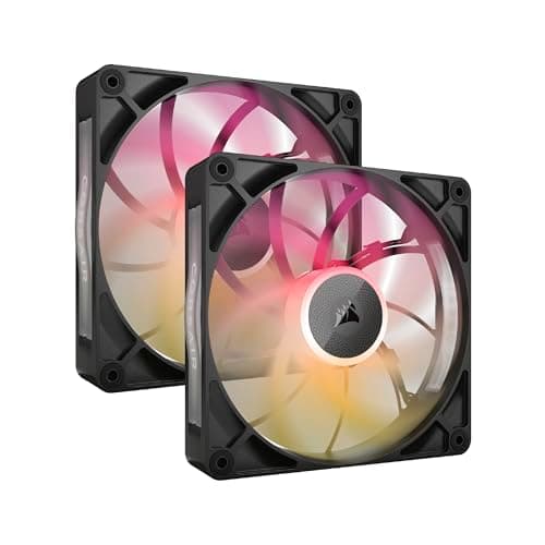 Corsair iCUE LINK RX140 MAX RGB Starter Kit 140mm Black Addressable RGB PWM 102.9 CFM 2-Pack image