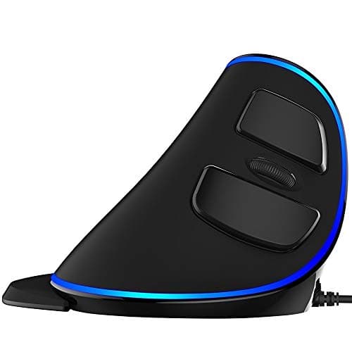 J-Tech Digital Wired Ergonomic Vertical USB Mouse with Adjustable Sensitivity (600/1000/1600 DPI), Scroll Endurance, Removable Palm Rest & Thumb Buttons [V628] image