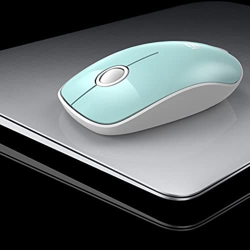 FD Wireless Mouse(Battery Included), V8 2.4G Slim Silent Travel Cordless Mouse Optical Mice with Nano Receiver for Laptop Computer PC MacBook Chromebook and Notebook (Mint Green) image