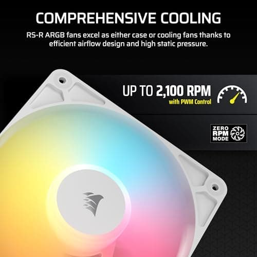 Corsair RS120-R 120mm White Addressable RGB PWM 65.82 CFM 3-Pack image