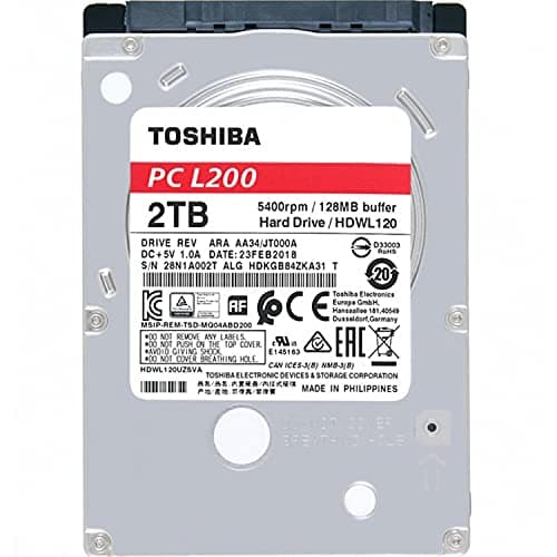 Toshiba L200 2TB 2.5" HDD 5400RPM SATA Internal image