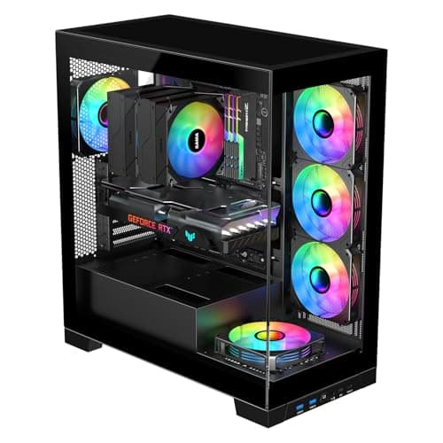 SAMA Sama-3D ATX Mid Tower Black with Tempered Glass Side Panel and USB 3.2 Gen 1 Type-A, USB 2.0 Type-A image
