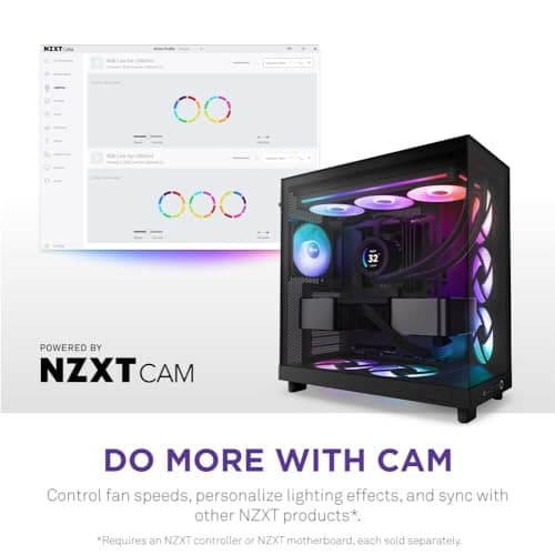 NZXT F360 RGB CORE 360mm RGB LED Single-Frame RGB Fan Unit Black image