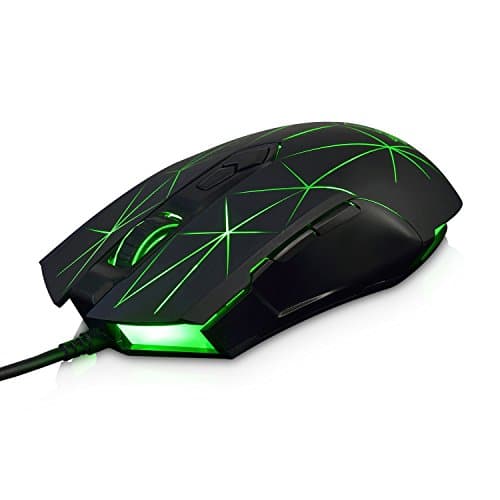 Ajazz AJ52 Watcher RGB Gaming Mouse, Programmable 7 Buttons, Ergonomic LED Backlit USB Gamer Mice Computer Laptop PC, for Windows Mac OS Linux, Star Black image