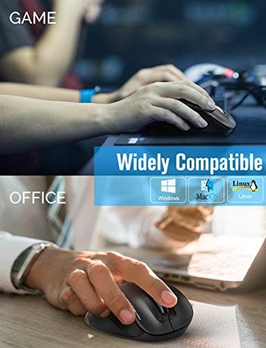 Wireless Mouse, RATEL 2.4G USB Wireless Ergonomic Mouse Computer Mouse 6 Buttons Laptop Mouse USB Mouse with Nano Receiver 2400 DPI 5 Adjustment Levels Cordless Wireless Mice for Windows-Red image