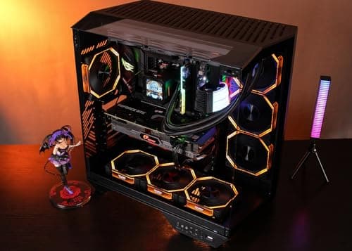 darkFlash DY470 ATX Mid Tower Black Tempered Glass, USB Type-C and Type-A image