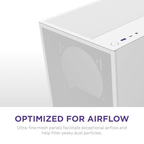 NZXT H5 Flow (2024) ATX Mid Tower White with Tempered Glass Side Panel and USB 3.2 Gen 2x2 Type-C USB 3.2 Gen 1 Type-A image