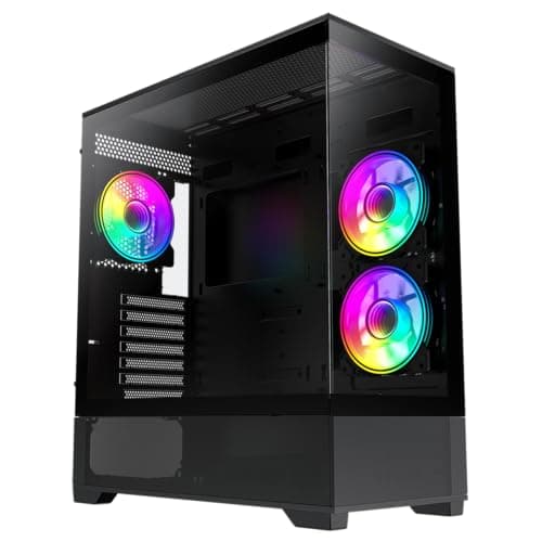 GameMax Vista AB ATX Mid Tower Black Tempered Glass Side Panel image