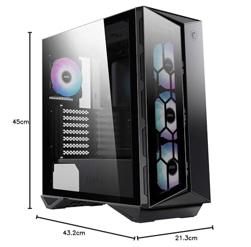 MSI MPG GUNGNIR 110R ATX Mid Tower Black with Tempered Glass Side Panel and USB 3.2 Gen 2 Type-C, USB 3.2 Gen 1 Type-A image