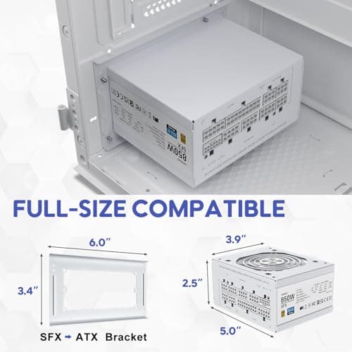 Vetroo CP-PSU-VT-850W-SFX White SFX 850W Fully Modular 80+ Gold Certified image