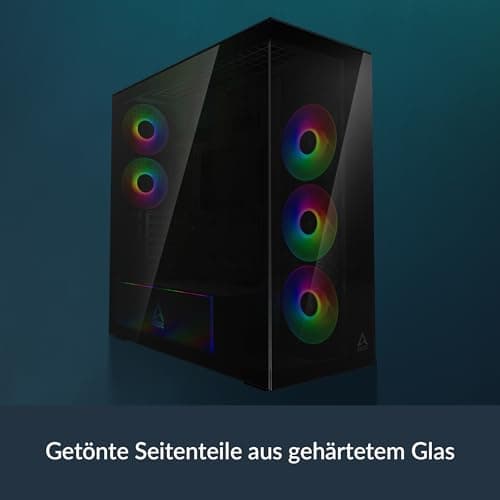 ARCTIC Xtender ATX Mid Tower Black with Tinted Tempered Glass Side Panel and USB 3.2 Gen 2 Type-C USB 3.2 Gen 1 Type-A image