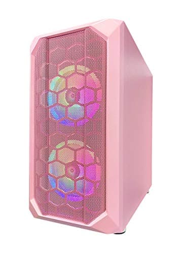 Apevia Prodigy MicroATX Mini Tower Pink Tempered Glass Side Panel image