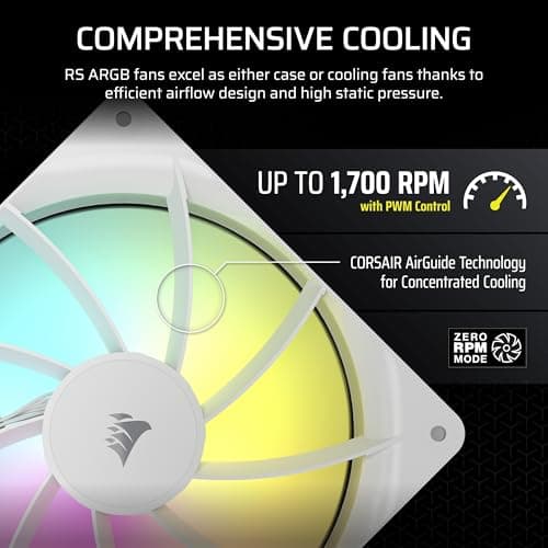 Corsair RS140 140mm White ARGB PWM 95.5 CFM 2-Pack image