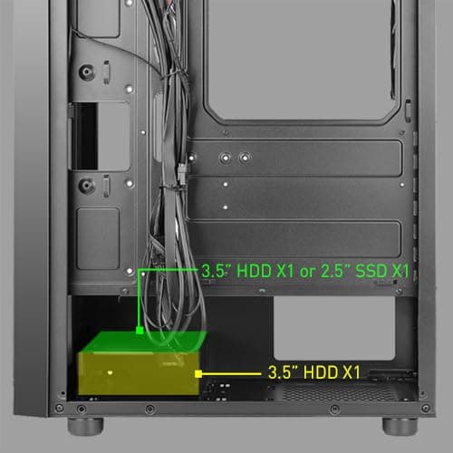 Azza Spectra ATX Mid Tower Black with Tempered Glass Side Panel and USB 3.2 Gen 1 Type-A, USB 2.0 Type-A Front Panel image