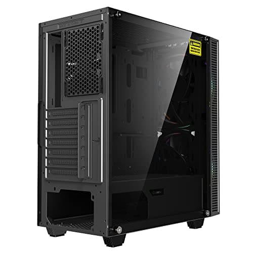 Gamemax Black Hole Black USB3.0 Tempered Glass ATX Mid Tower Gaming Computer Case w/2 x 200mm ARGB Ring Fan x Front and 1 x 120mm ARGB Ring Fan x Rear (Pre-Installed) image