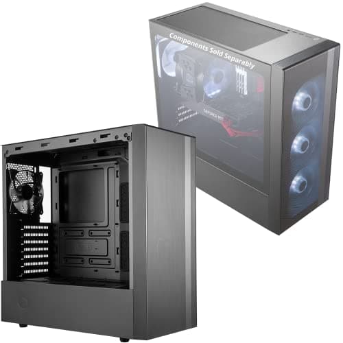 Cooler Master MasterBox NR600 (w/o ODD) ATX Mid Tower Black with Tempered Glass Side Panel image