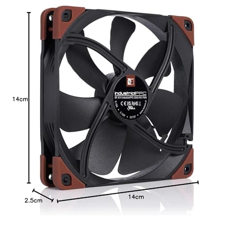 Noctua A14 industrialPPC-2000 IP67 140mm Brown / Black PWM 107.41 CFM 1-Pack image