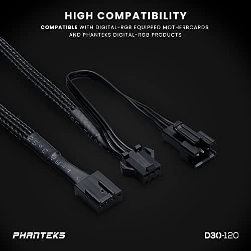 Phanteks D30-120 120mm Black PWM RGB Reversed image