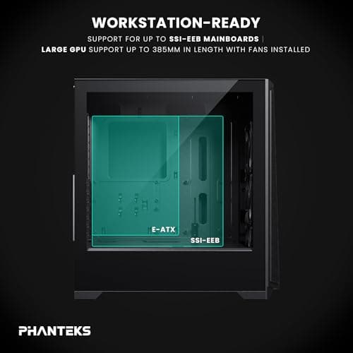 Phanteks Eclipse G370A ATX Mid Tower Black with Tempered Glass Side Panel and USB 3.2 Gen 1 Type-C / USB 3.2 Gen 1 Type-A image