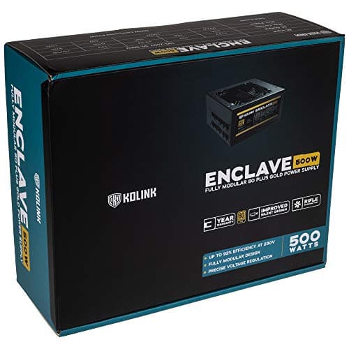 KOLINK ENCLAVE Black / Yellow 500W Fully Modular 80+ Gold Certified image