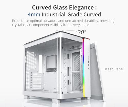 Montech KING 95 ATX Mid Tower White with Tempered Glass Side Panel and USB 3.2 Gen 1 Type-C/USB 3.2 Gen 1 Type-A Front Panel image