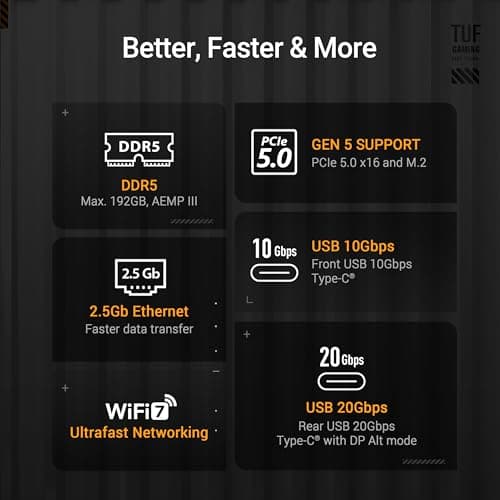 Asus B860M TUF GAMING PLUS WIFI DDR5 Micro ATX image