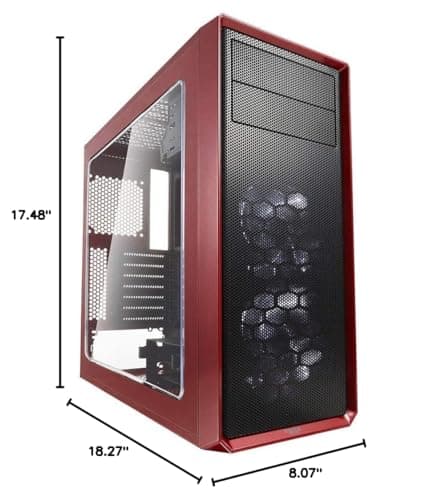 Fractal Design Focus G ATX Mid Tower Black / Red with Acrylic Side Panel and USB 3.2 Gen 1 Type-A, USB 2.0 Type-A image