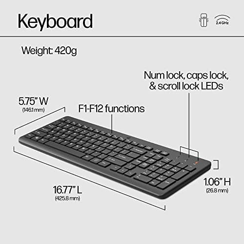 HP 330 Wired/Wireless Standard Keyboard With Optical Mouse image