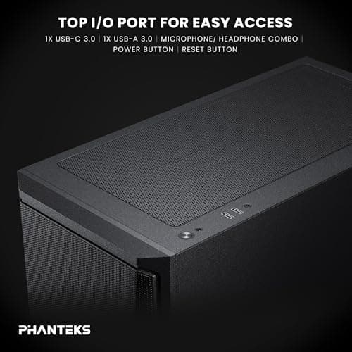 Phanteks Eclipse G370A ATX Mid Tower Black with Tempered Glass Side Panel and USB 3.2 Gen 1 Type-C / USB 3.2 Gen 1 Type-A image