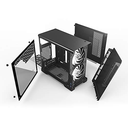 MagniumGear Neo Mini V2 Mini-ITX Desktop Silver Tempered Glass Side Panel Front USB 3.2 Gen 1 Type-A image