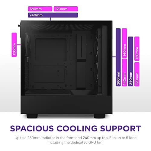 NZXT H5 Flow RGB ATX Mid Tower Black Tempered Glass Side Panel image